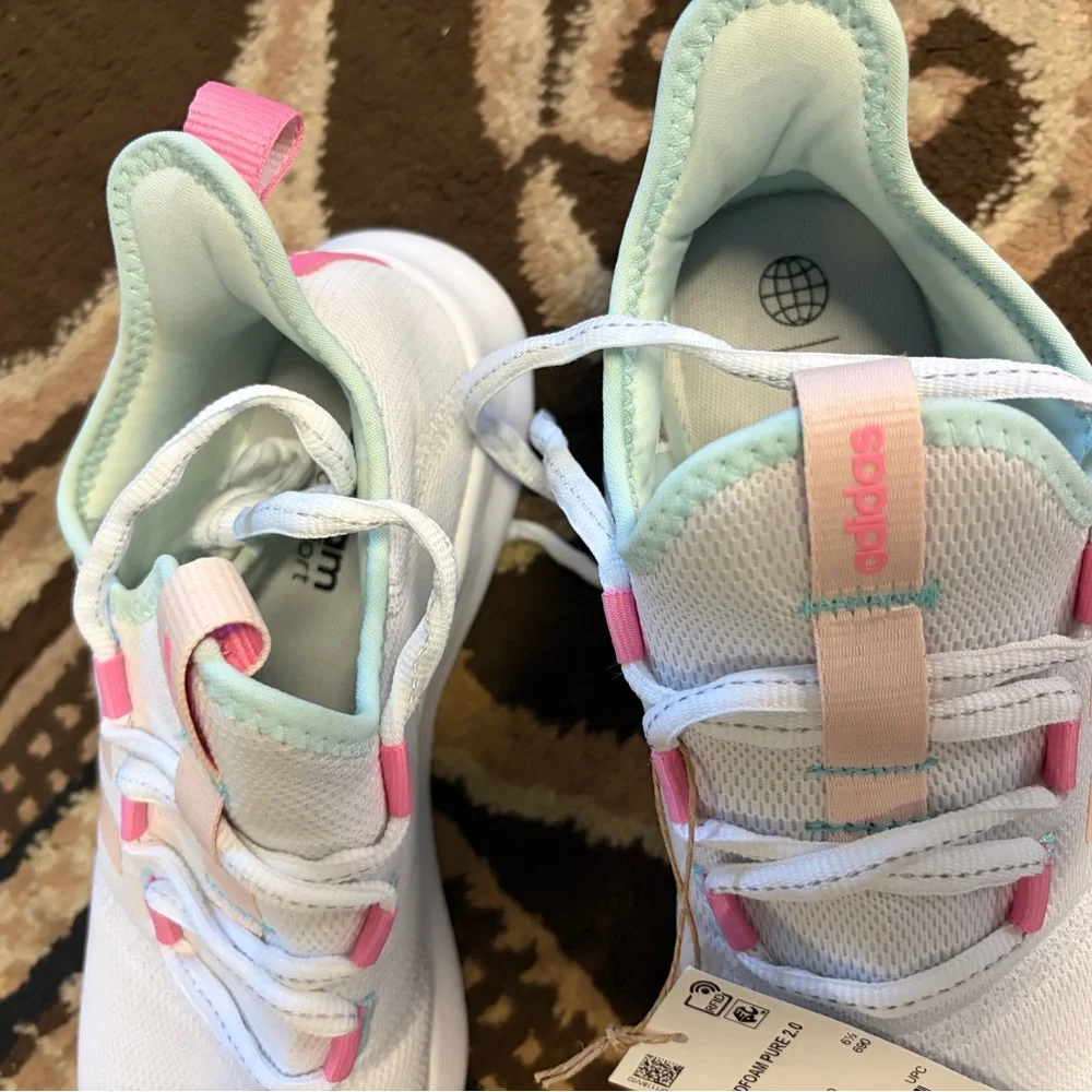 Adidas White Sneakers with Pink Highlights - Picture 4 of 5